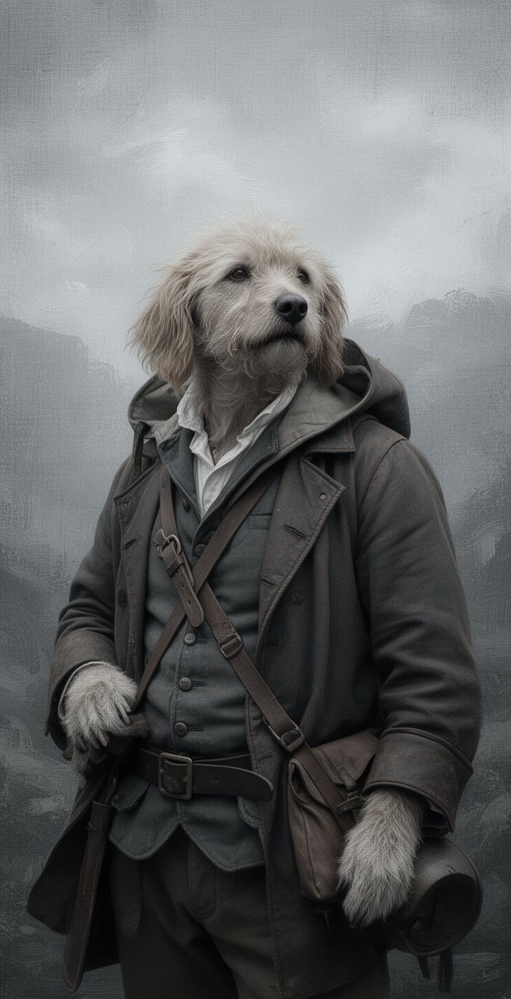 Dog transformed into an explorer portrait with Pawfect Edit